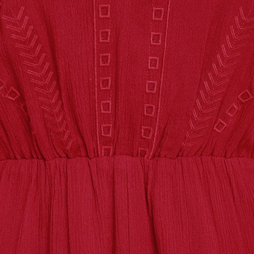 Red Embroidered Romper - Picture 5 of 7